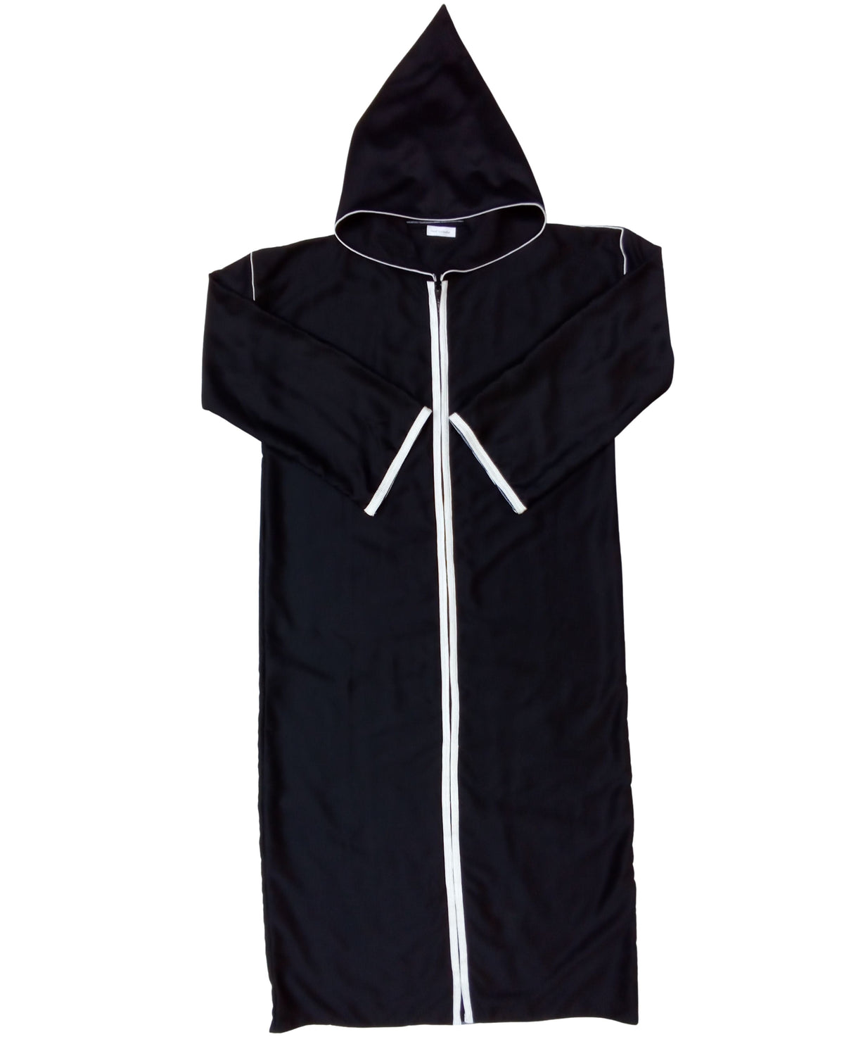 Jellaba Zip Noir - détail capuche