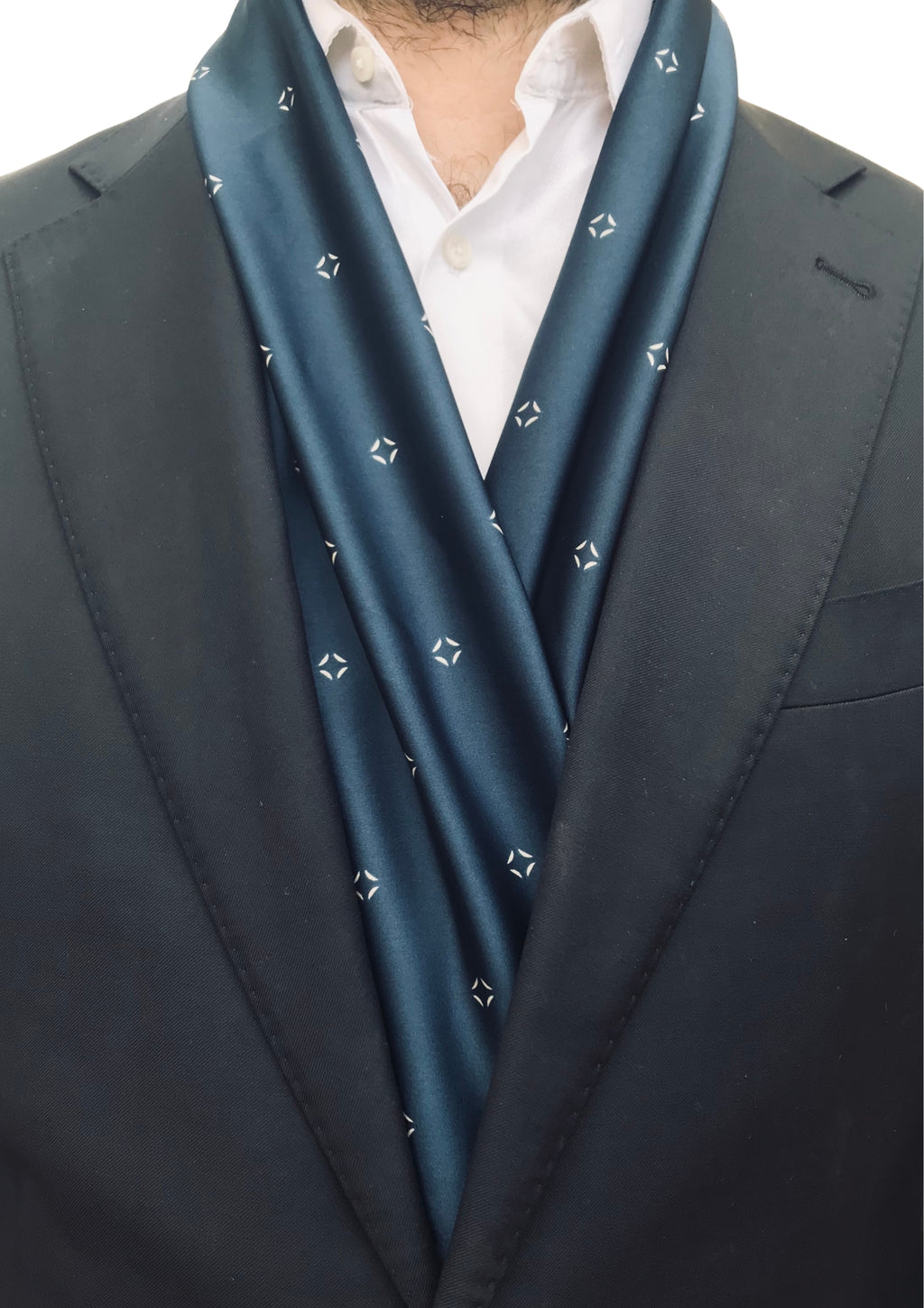 Écharpe Bleu Roi Motifs Géométriques - vue 1