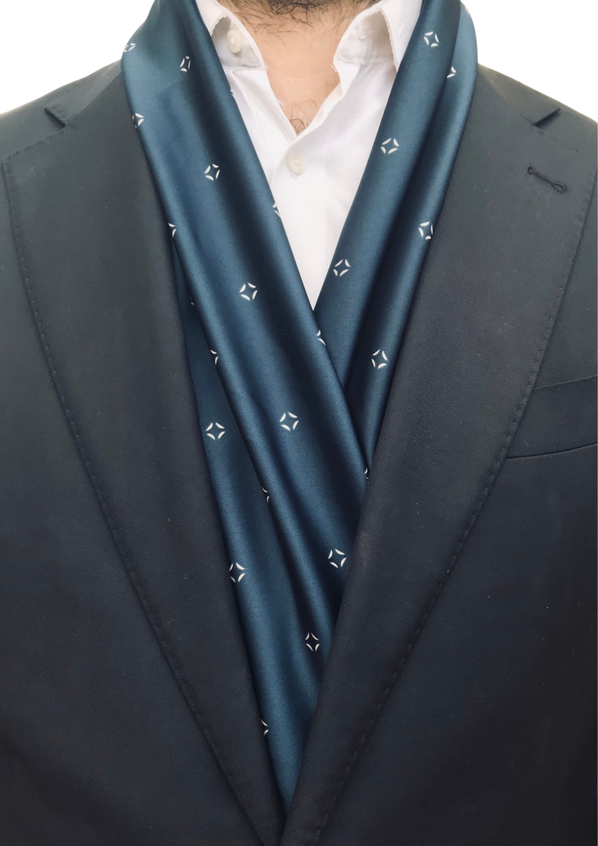 Écharpe Bleu Roi Motifs Géométriques - vue 1
