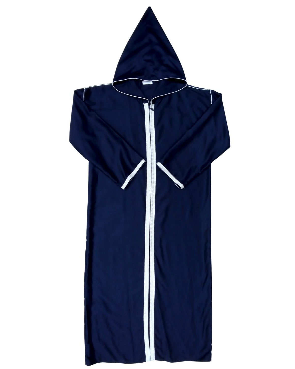 Jellaba Zip Bleu Entracite, vue complète de face